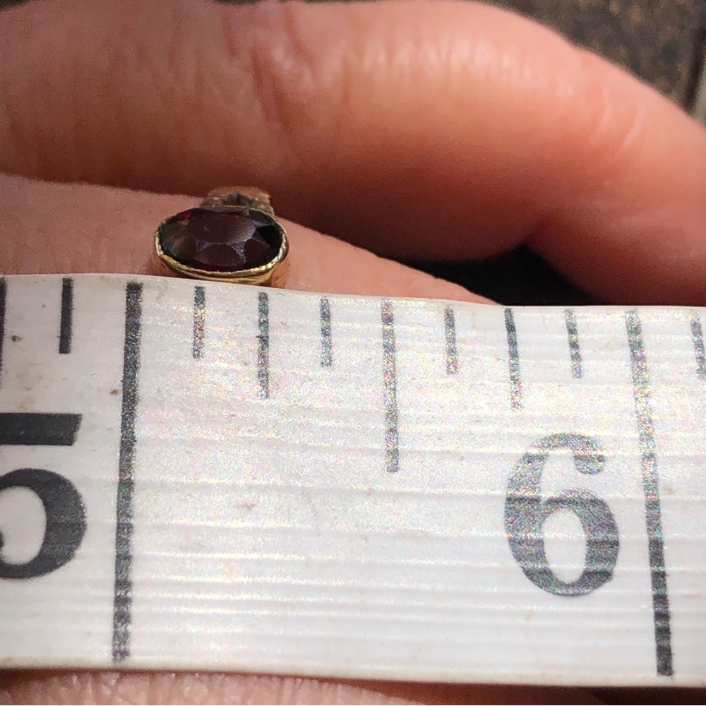 Antique 14k Yellow Gold Rhodolite Garnet Ring - Picture 11 of 13